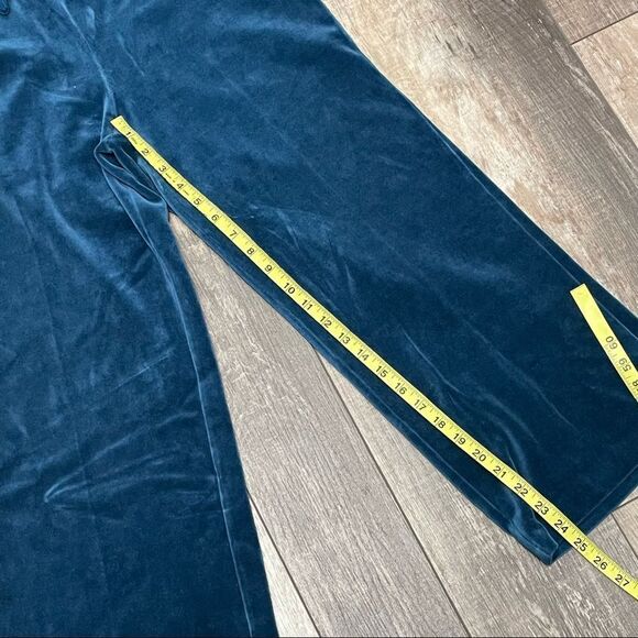 Croft & Barrow Straight-Leg Velour Pants color is Blue Dye Size PM - Picture 7 of 9